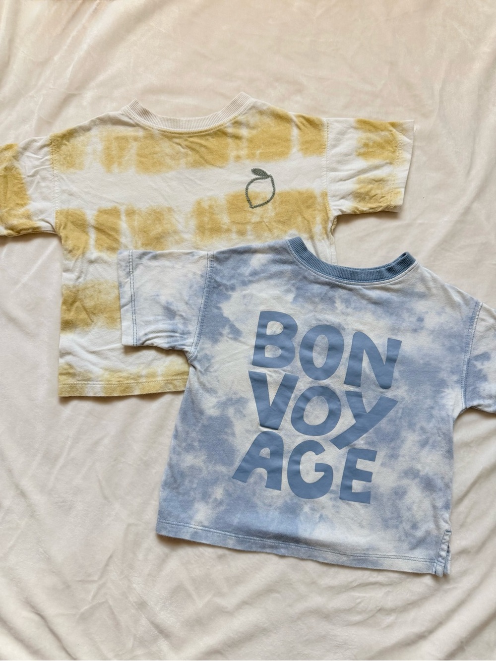 Kids Short Sleeve Tie-Dye Tee - Blue BON VOYAGE Graphic